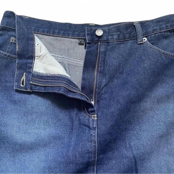 Vintage Y2K Denim Skirt Sz 14 Boho Floral Embroidered Mid Rise Indie Western 90s - Picture 3 of 4